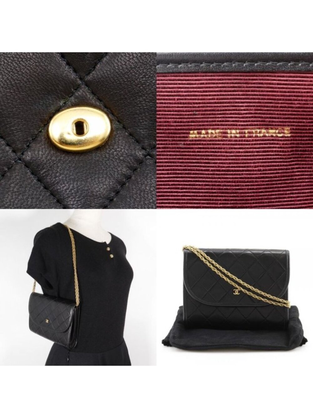 Chanel Quilted Mini Chain Shoulder Lambskin Black Bag - Picture 11 of 11